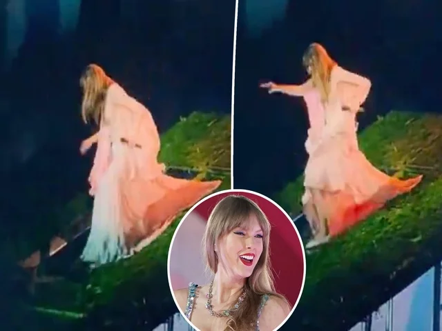 Taylor Swift Trips On Stage